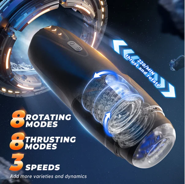 CyberSkin The Galaxy Voy - USB Rechargeable Thrusting & Rotating Auto Masturbator with Heater — image 3 of 9