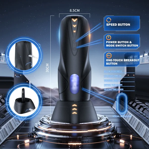 CyberSkin The Galaxy Voy - USB Rechargeable Thrusting & Rotating Auto Masturbator with Heater — image 5 of 9