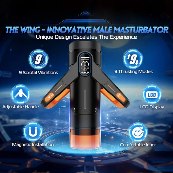 CyberSkin The Wing - Black USB Rechargeable Thrusting & Massaging Auto Masturbator with Heater — image 3 of 9