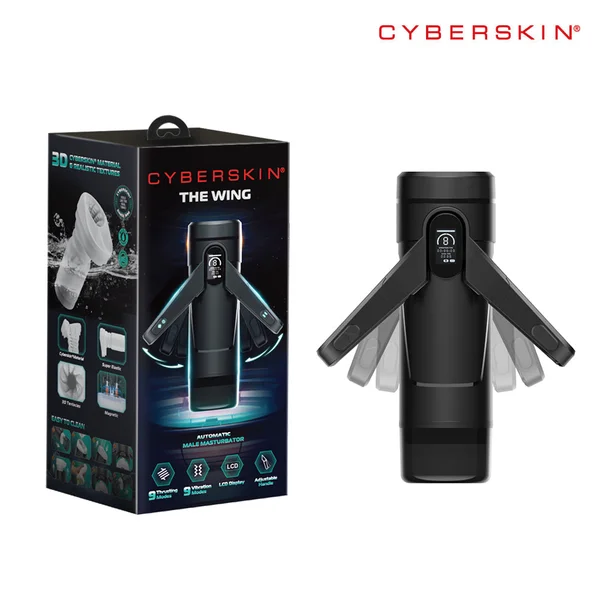 CyberSkin The Wing - Black USB Rechargeable Thrusting & Massaging Auto Masturbator with Heater — image 2 of 9