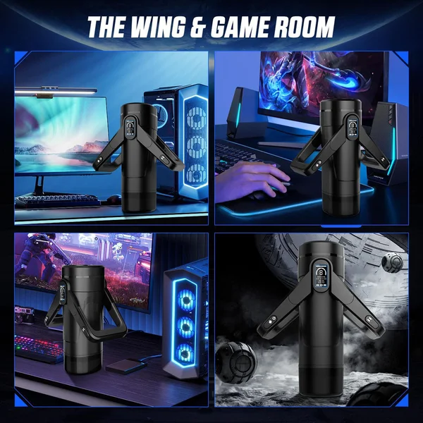 CyberSkin The Wing - Black USB Rechargeable Thrusting & Massaging Auto Masturbator with Heater — image 9 of 9