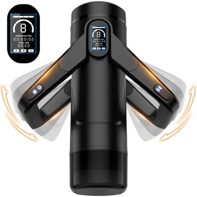 cyberskin the wing black usb rechargeable thrusting massaging auto masturbator with heater