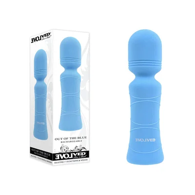 evolved out of the blue blue 105 cm usb rechargeable mini massager wand