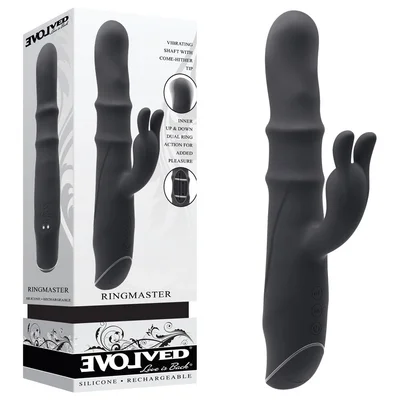 evolved ringmaster black 231 cm usb rechargeable rabbit vibrator