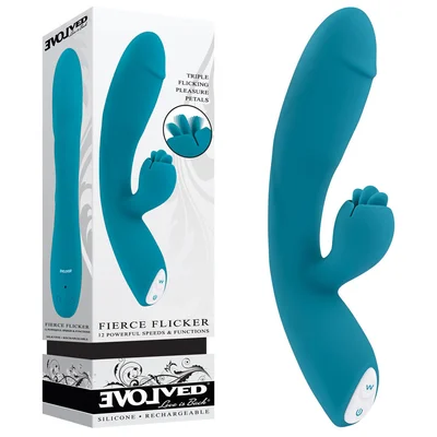 evolved fierce flicker blue 195 cm usb rechargeable rabbit flicker vibrator