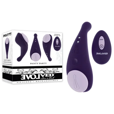 evolved panty party purple usb rechargeable panty vibrator with remote control