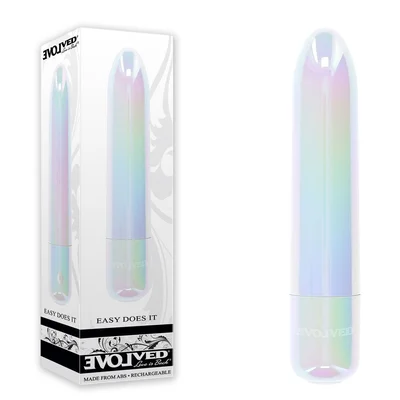 evolved easy does it pearlescent white 10 cm usb rechargeable bullet
