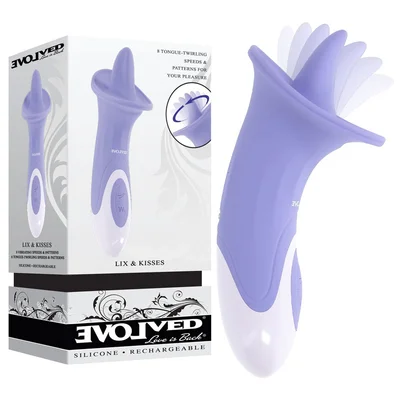 evolved lix kisses purple 187 cm usb rechargeable flicking tongue stimulator