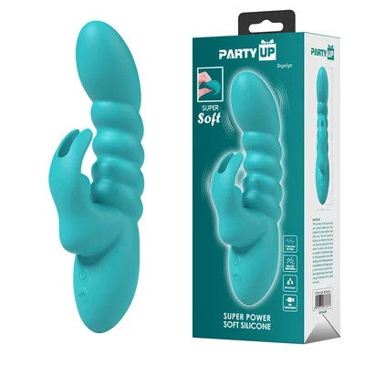 party up brynlyn teal teal 182 cm usb rechargeable rabbit vibrator