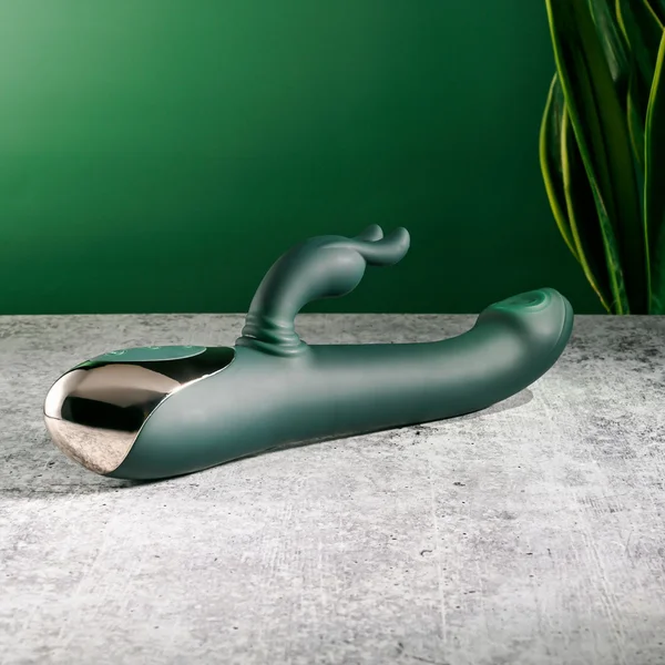 Evolved RABBIT TAP TAP - Green 25 cm USB Rechargeable Rabbit Vibrator with Tapping Tip — image 6 of 9