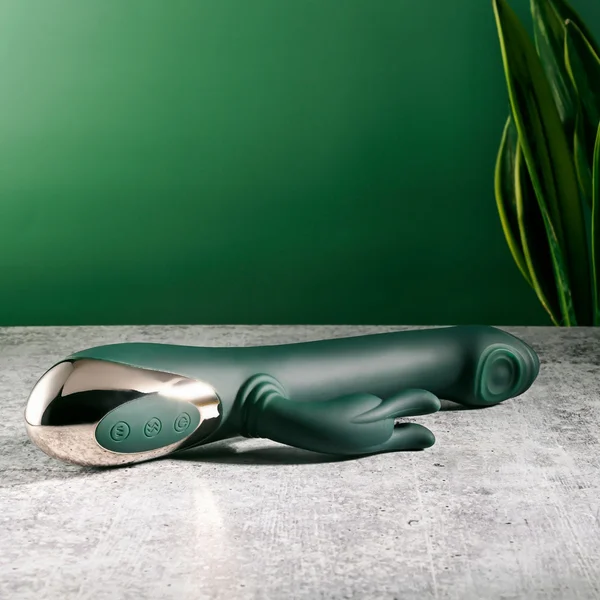 Evolved RABBIT TAP TAP - Green 25 cm USB Rechargeable Rabbit Vibrator with Tapping Tip — image 7 of 9