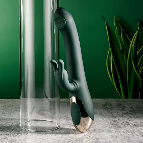 Evolved RABBIT TAP TAP - Green 25 cm USB Rechargeable Rabbit Vibrator with Tapping Tip — image 3 of 9