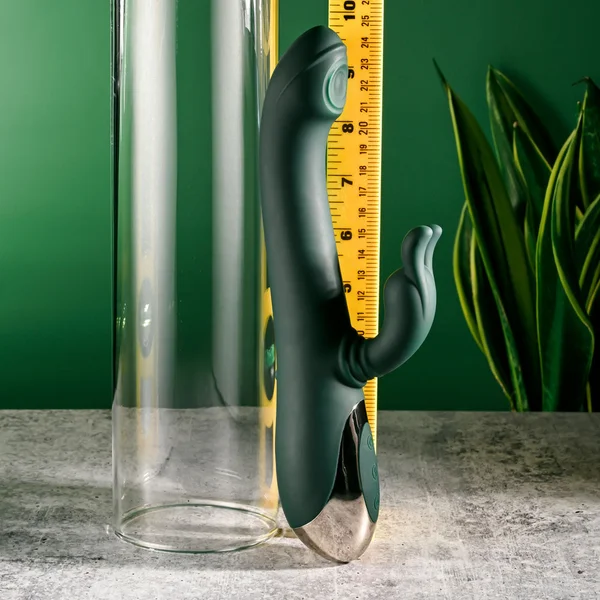 Evolved RABBIT TAP TAP - Green 25 cm USB Rechargeable Rabbit Vibrator with Tapping Tip — image 8 of 9