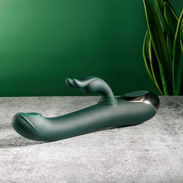 Evolved RABBIT TAP TAP - Green 25 cm USB Rechargeable Rabbit Vibrator with Tapping Tip — image 5 of 9