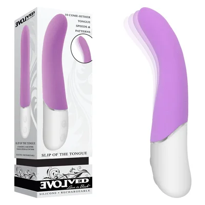 evolved slip of the tongue purple 211 cm usb rechargeable flicking tongue vibrator