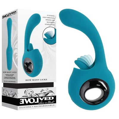 evolved how many licks blue 178 cm usb rechargeable vibrator with flicking stimulator