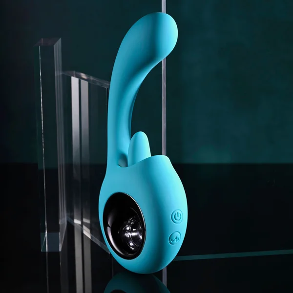 Evolved HOW MANY LICKS - Blue 17.8 cm USB Rechargeable Vibrator with Flicking Stimulator — image 2 of 6