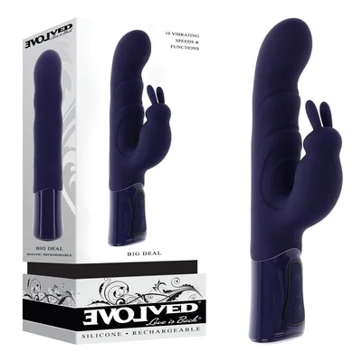 evolved big deal purple 257 cm usb rechargeable rabbit vibrator