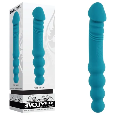 evolved flip flop blue 231 cm usb rechargeable dual ended vibrator