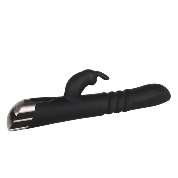 Evolved Rapid Rabbit - Black 25.4 cm USB Rechargeable Thrusting Rabbit Vibrator — image 8 of 8