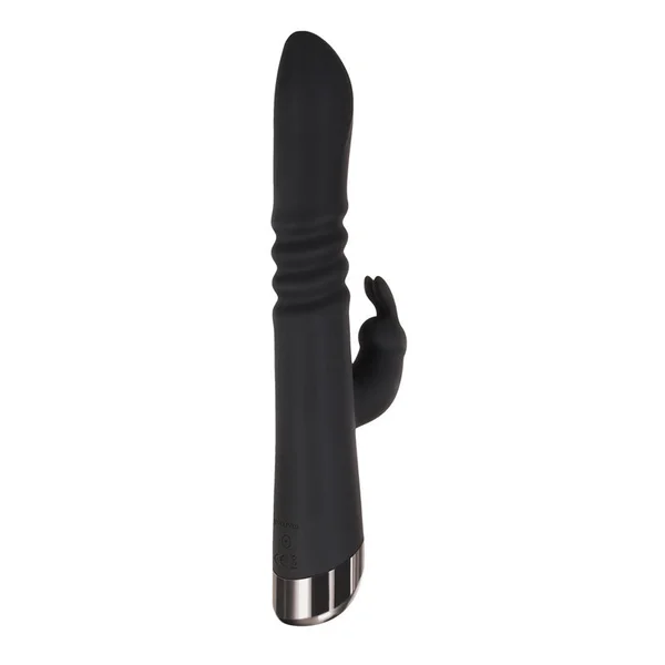 Evolved Rapid Rabbit - Black 25.4 cm USB Rechargeable Thrusting Rabbit Vibrator — image 5 of 8