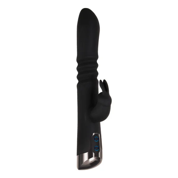 Evolved Rapid Rabbit - Black 25.4 cm USB Rechargeable Thrusting Rabbit Vibrator — image 2 of 8