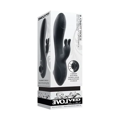 evolved rabbit hole black 212 cm usb rechargeable rabbit vibrator