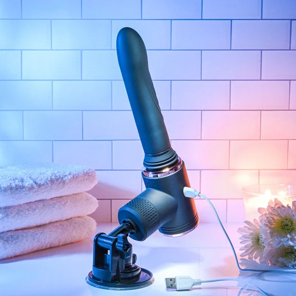 Evolved TOO HOT TO HANDLE - Black USB Rechargeable Thrusting Vibe with Stand — image 4 of 9