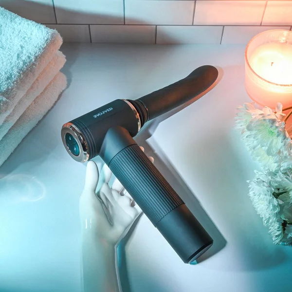 Evolved TOO HOT TO HANDLE - Black USB Rechargeable Thrusting Vibe with Stand — image 7 of 9
