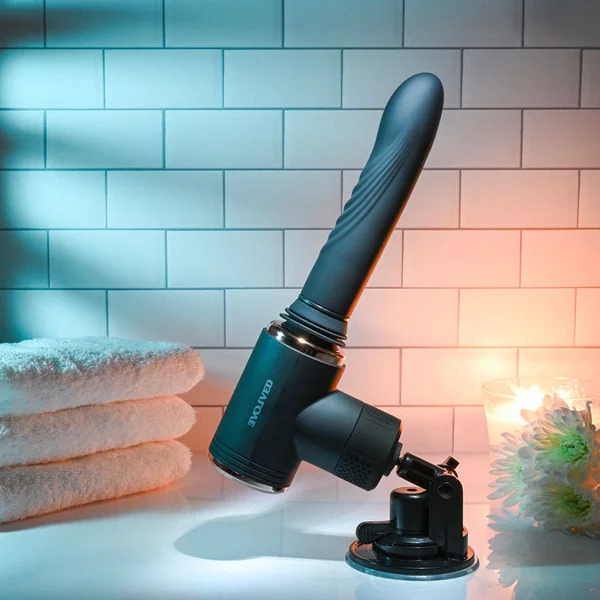 Evolved TOO HOT TO HANDLE - Black USB Rechargeable Thrusting Vibe with Stand — image 2 of 9