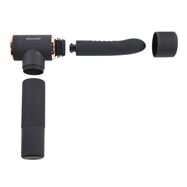 Evolved TOO HOT TO HANDLE - Black USB Rechargeable Thrusting Vibe with Stand — image 8 of 9