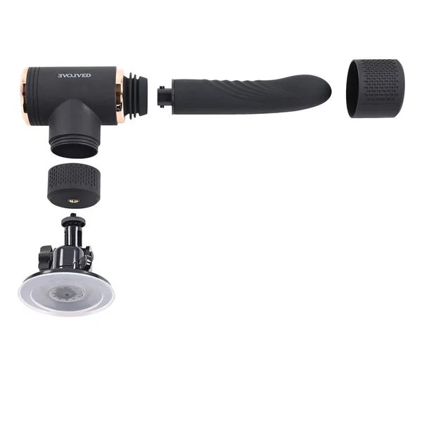 Evolved TOO HOT TO HANDLE - Black USB Rechargeable Thrusting Vibe with Stand — image 9 of 9