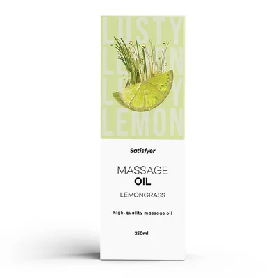satisfyer massage oil 250 ml lemongrass lemongrass scented massage oil 250 ml bottle