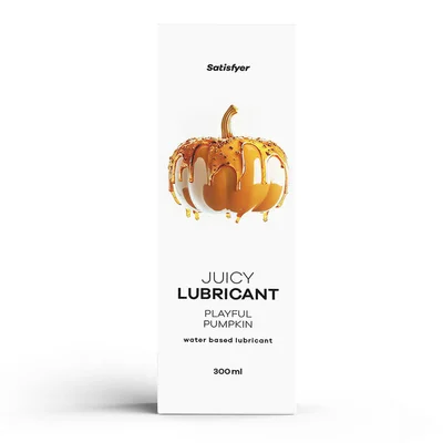 satisfyer juicy lubricant 300 ml playful pumpkin pumpkin spice scented water based lubricant 300 ml bottle