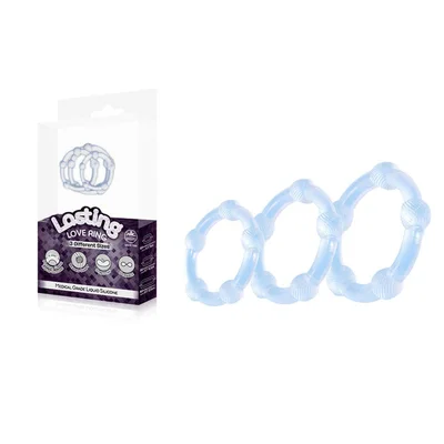 lasting love ring 3 piece set clear clear beaded cock rings set of 3 sizes