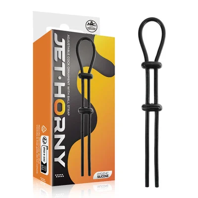 jet horny black adjustable cock ball lasso ring