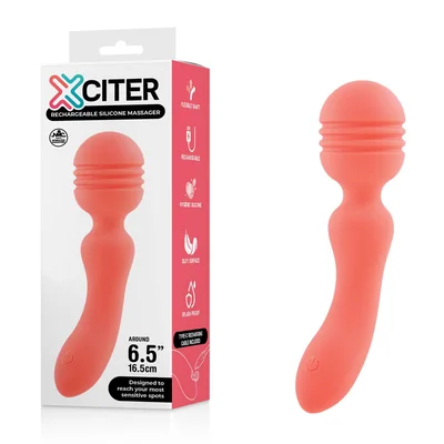xciter orange orange 165 cm usb rechargeable massage wand