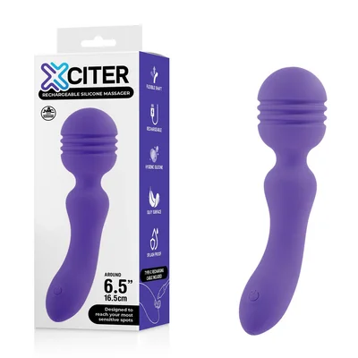 xciter purple purple 165 cm usb rechargeable massage wand