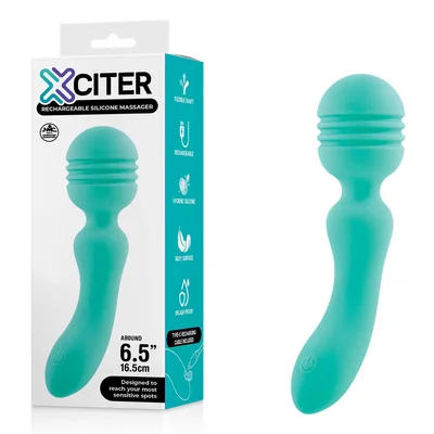xciter teal teal 165 cm usb rechargeable massage wand