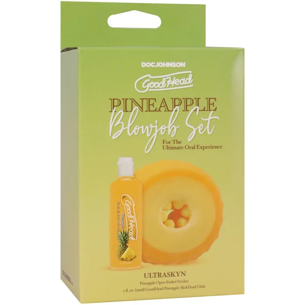 GoodHead Pineapple Blowjob Set - Pineapple Stroker with Pineapple Flavoured Lubricant 30 ml Bottle — image 5 of 6