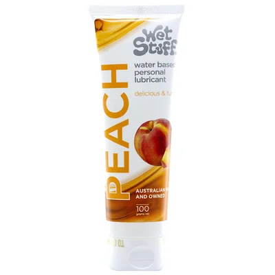 wet stuff peach 100g tube peach flavoured water based lubricant 100 ml tube