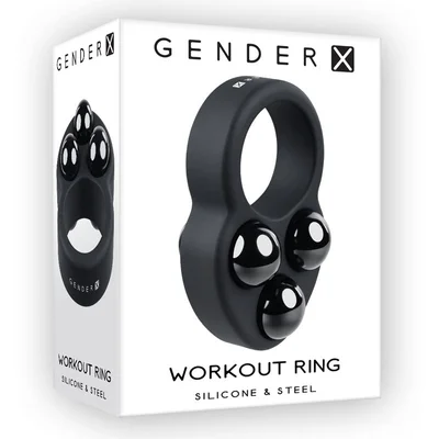 gender x workout ring black weighted cock ring