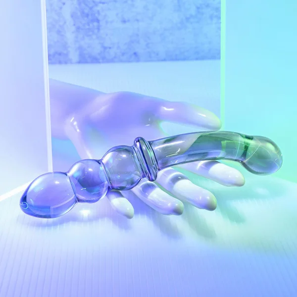 Gender X LUSTROUS GALAXY WAND - Blue/Violet Glass 18.5 cm Double Ended Massager — image 5 of 9