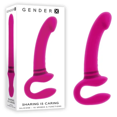gender x sharing is caring pink 219 cm usb rechargeable strapless strap on