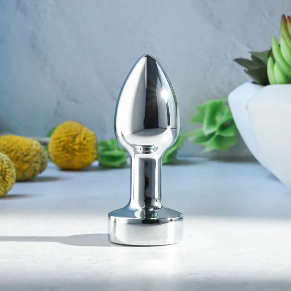 Gender X ROCKIN METAL PLUG MINI - Chrome 7.8 cm USB Rechargeable Vibrating Mini Butt Plug — image 2 of 8
