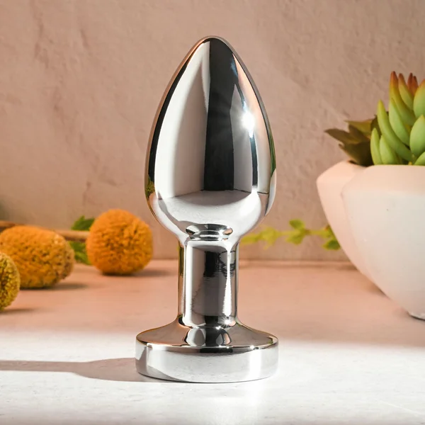Gender X ROCKIN METAL PLUG XL - Chrome 10.5 cm USB Rechargeable Vibrating XL Butt Plug — image 2 of 8