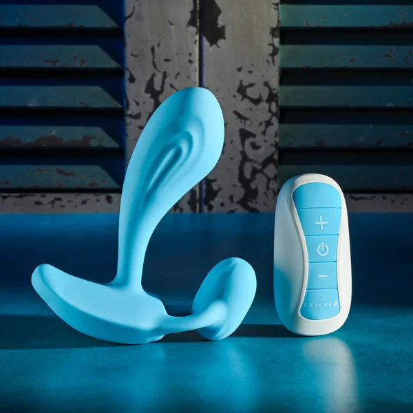 Gender X WEAR ME OUT - Blue 11.1 cm USB Rechargeable Wearable Vibrator with Wireless Remote — image 2 of 8