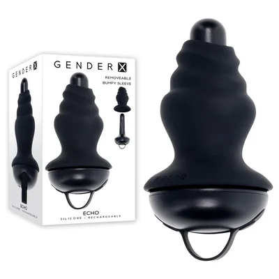 gender x echo black 153 cm usb rechargeable butt plug