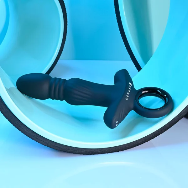 Gender X SLAYER - Black 20 cm USB Rechargeable Thrusting Vibrating Butt Plug — image 4 of 6