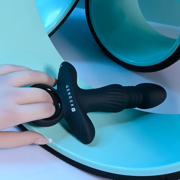 Gender X SLAYER - Black 20 cm USB Rechargeable Thrusting Vibrating Butt Plug — image 3 of 6